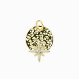 Médaille rose des vents strass 17x13mm