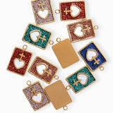 Médailles coeur nacre 19x12mm