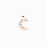 Mini breloque lune strass 8x5mm