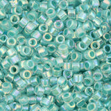 Miyuki Delica 11/0 Turquoise Green Lined Crystal AB