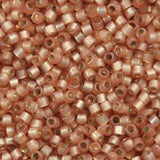 Miyuki delica 11/0 semi-frosted silverlined dyed rose copper