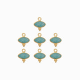 Navette sertie en pierres fine 9x10mm