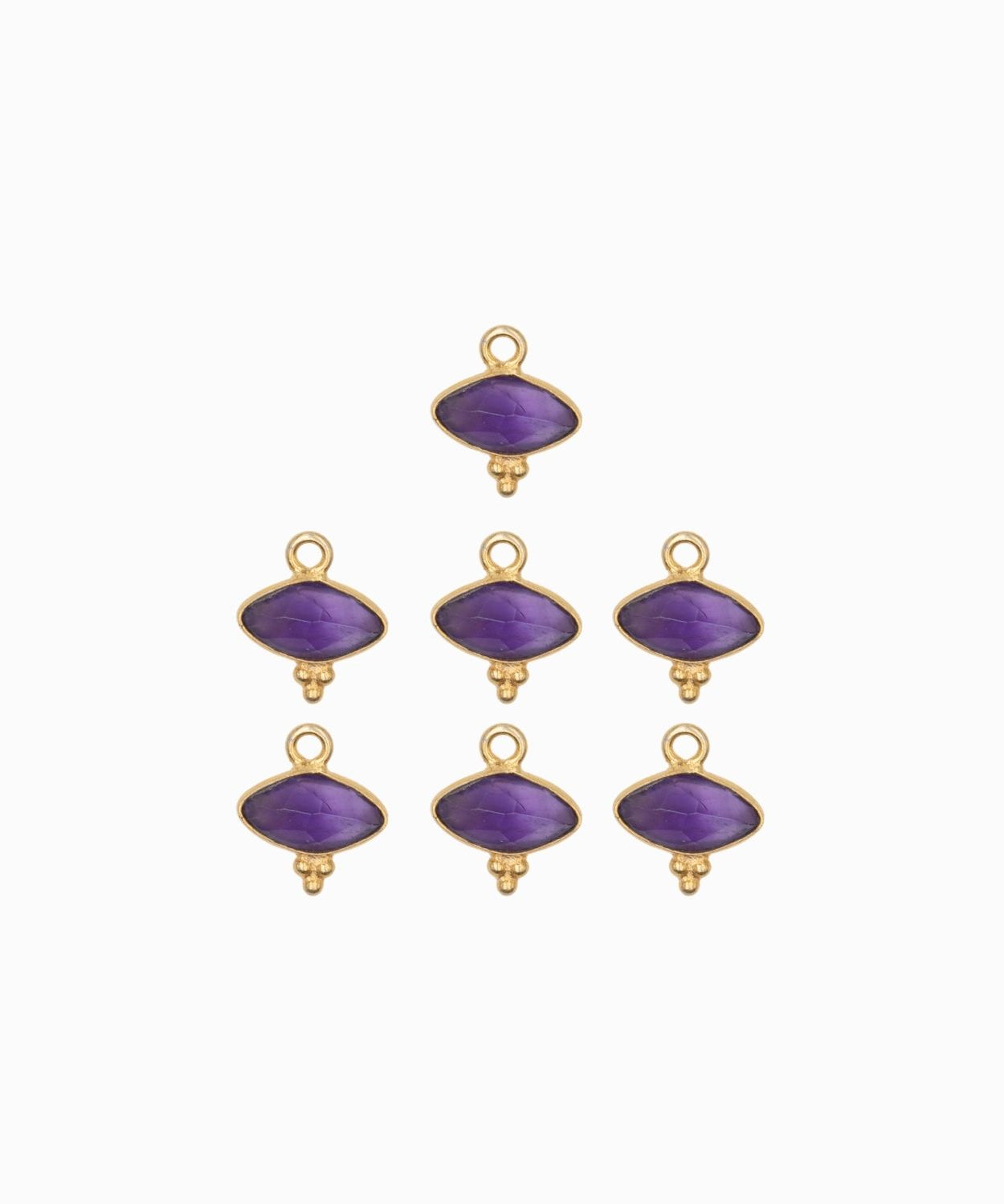 Navette sertie en pierres fine 9x10mm