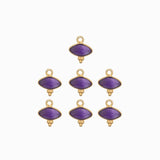 Navette sertie en pierres fine 9x10mm