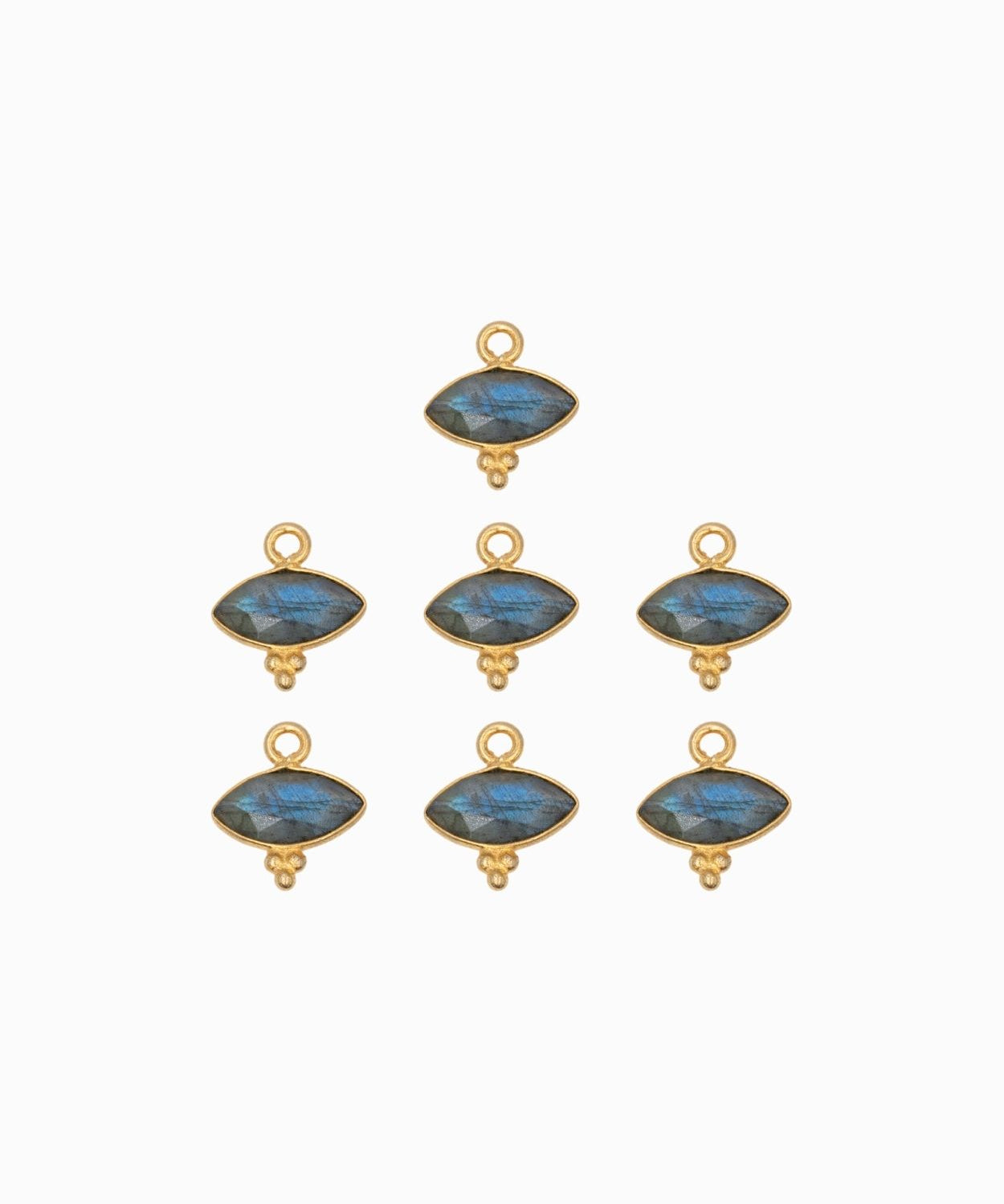 Navette sertie en pierres fine 9x10mm