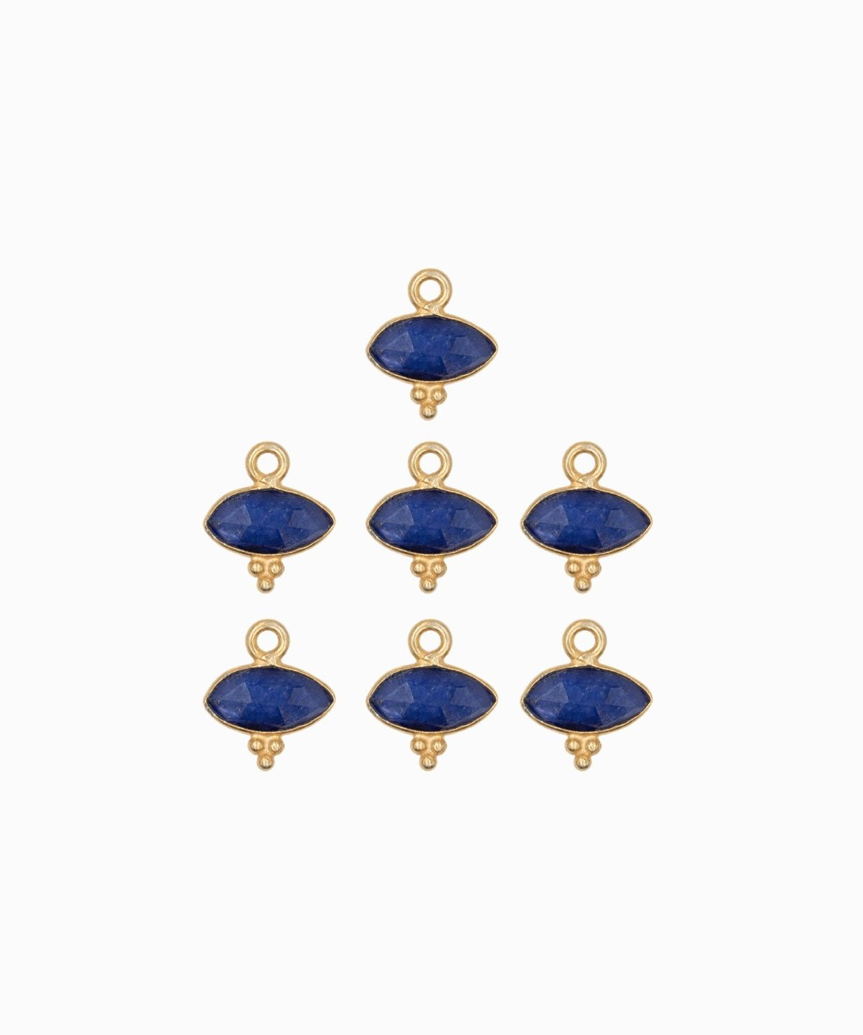 Navette sertie en pierres fine 9x10mm