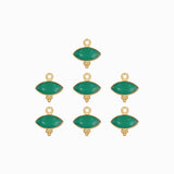 Navette sertie en pierres fine 9x10mm