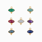 Navette sertie en pierres fine 9x10mm - Lot mélangé