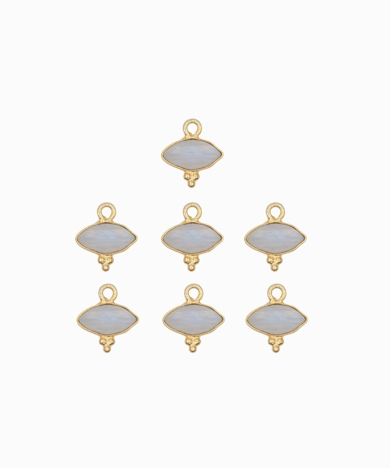 Navette sertie en pierres fine 9x10mm