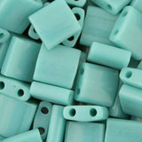 Perles Miyuki Tila 5mm - Opaque Turquoise Green