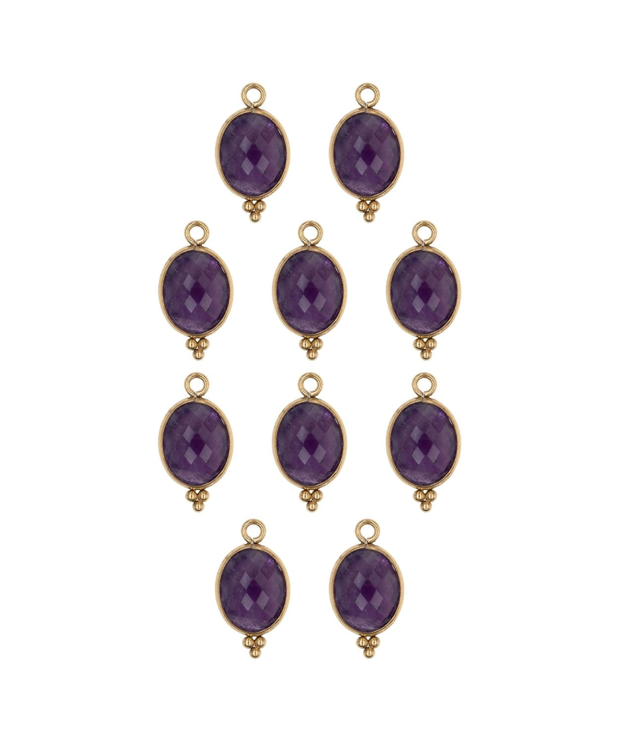 Ovale sertie en pierres fines 9x13mm - Doré