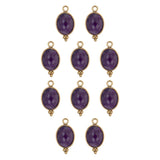 Ovale sertie en pierres fines 9x13mm - Doré