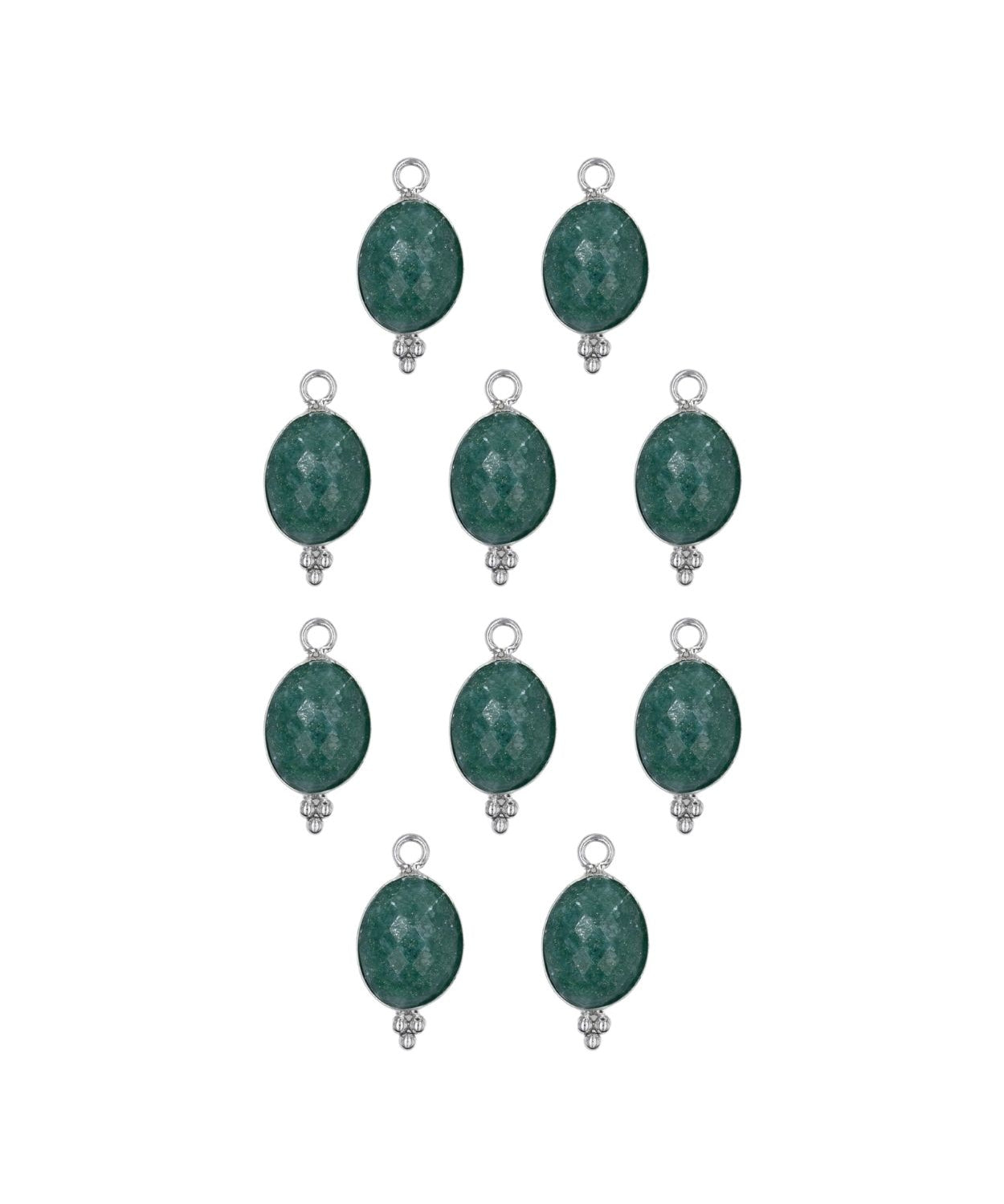 Ovale sertie en pierres fines 9x13mm - Rhodié