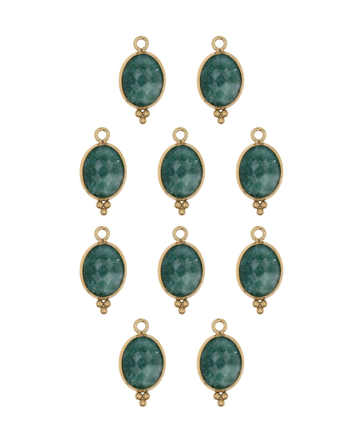 Ovale sertie en pierres fines 9x13mm - Doré