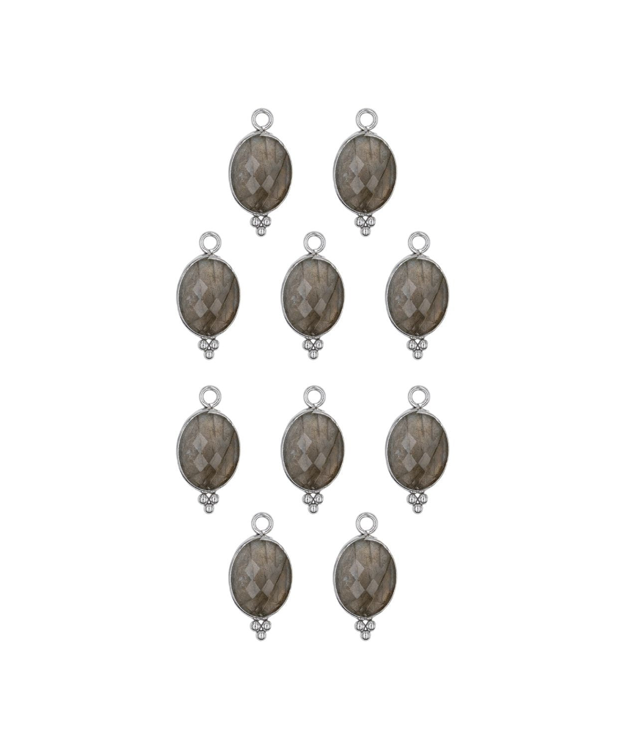 Ovale sertie en pierres fines 9x13mm - Rhodié