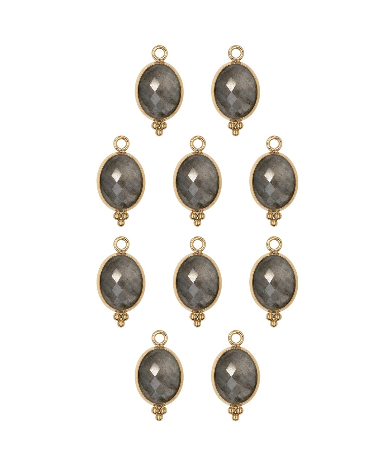 Ovale sertie en pierres fines 9x13mm - Doré