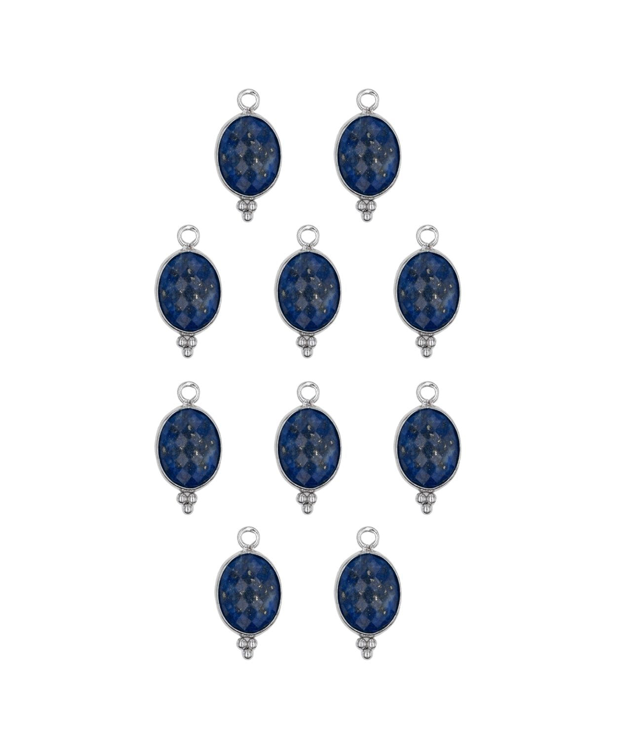 Ovale sertie en pierres fines 9x13mm - Rhodié