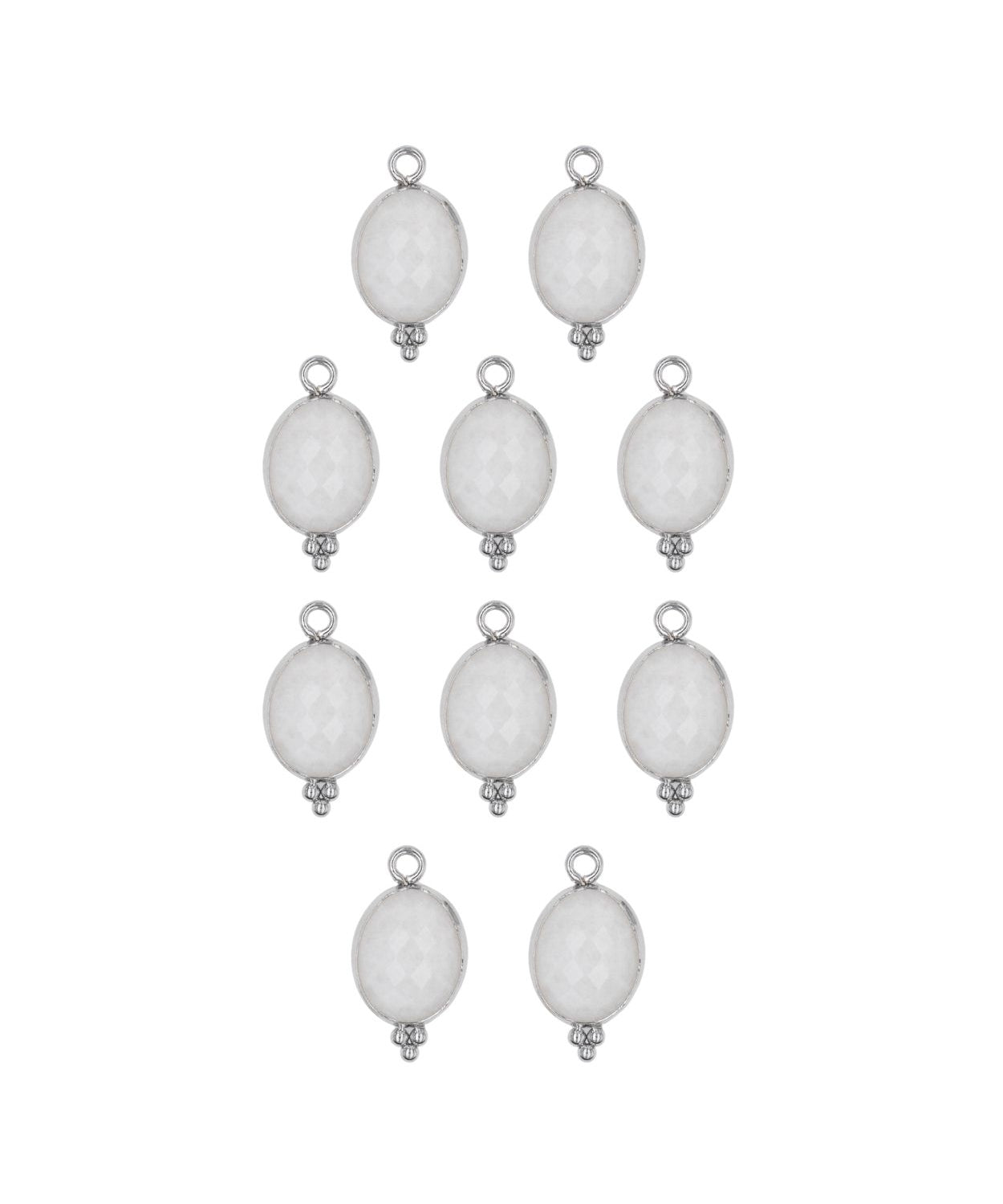 Ovale sertie en pierres fines 9x13mm - Rhodié