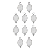 Ovale sertie en pierres fines 9x13mm - Rhodié