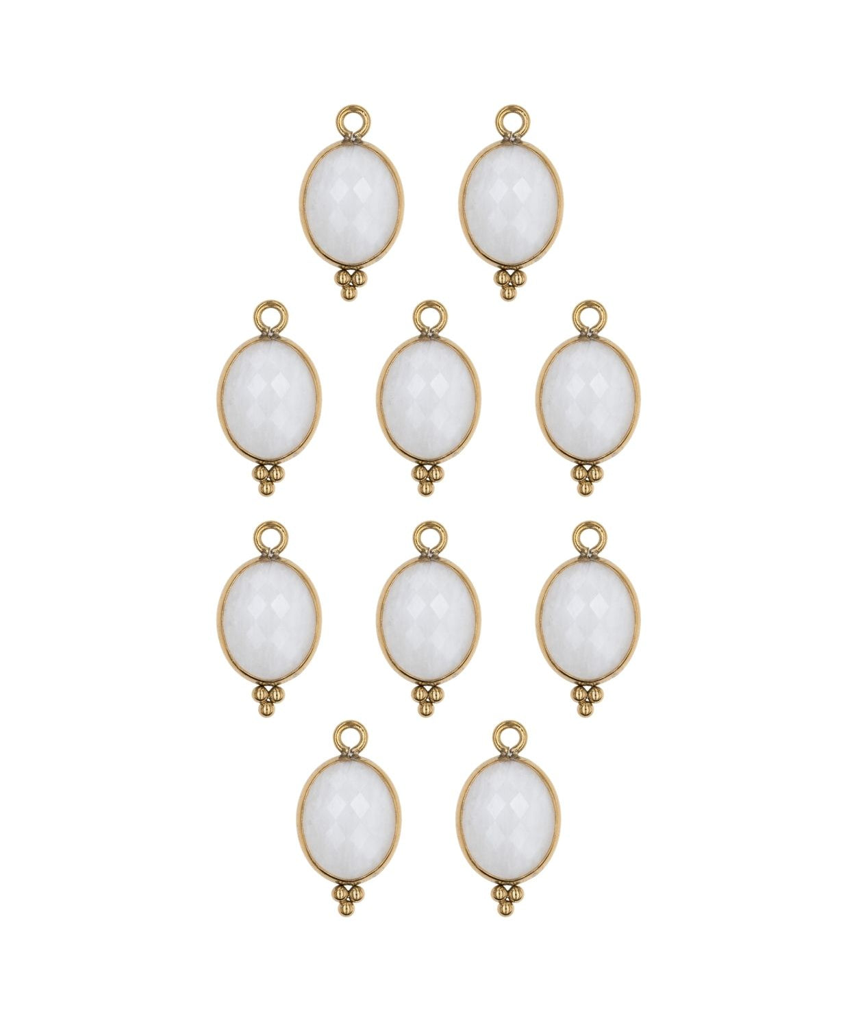 Ovale sertie en pierres fines 9x13mm - Doré