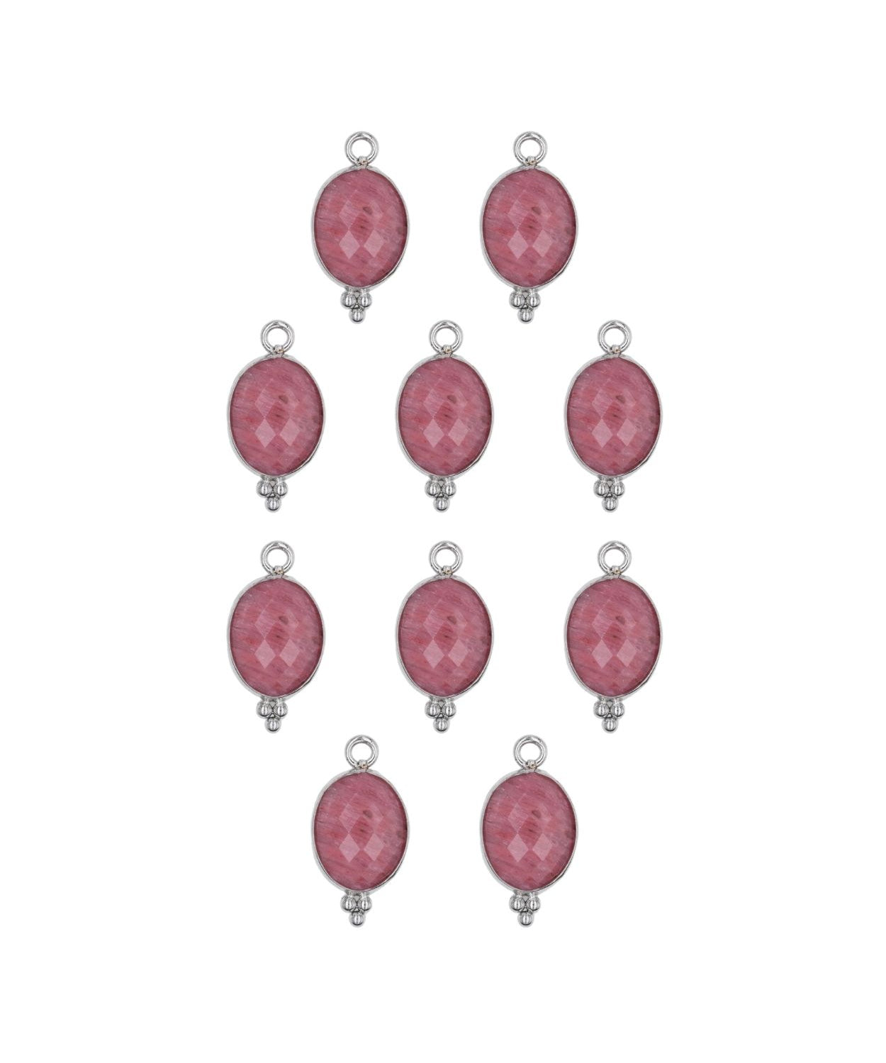 Ovale sertie en pierres fines 9x13mm - Rhodié