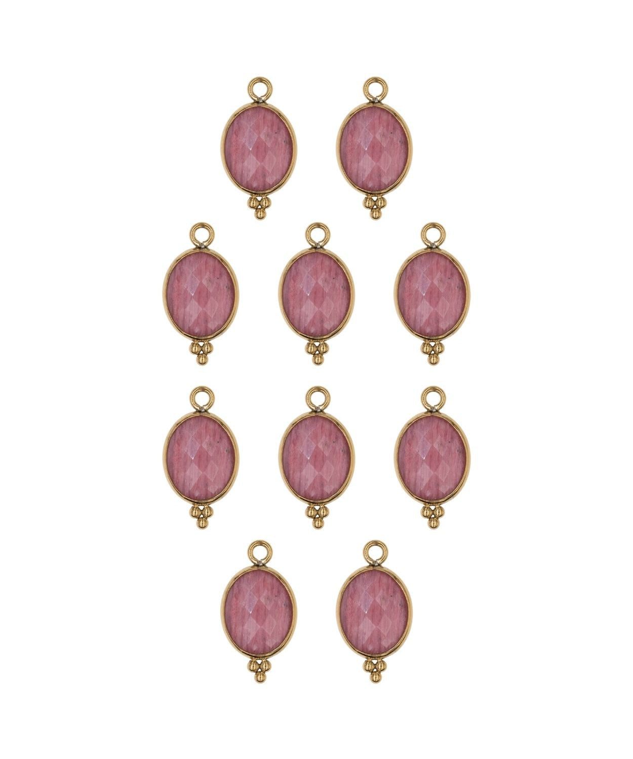 Ovale sertie en pierres fines 9x13mm - Doré