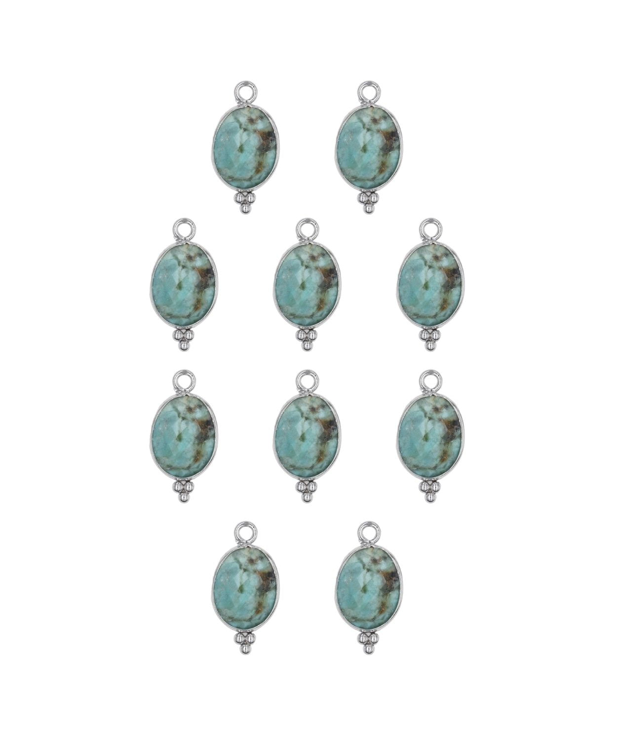 Ovale sertie en pierres fines 9x13mm - Rhodié