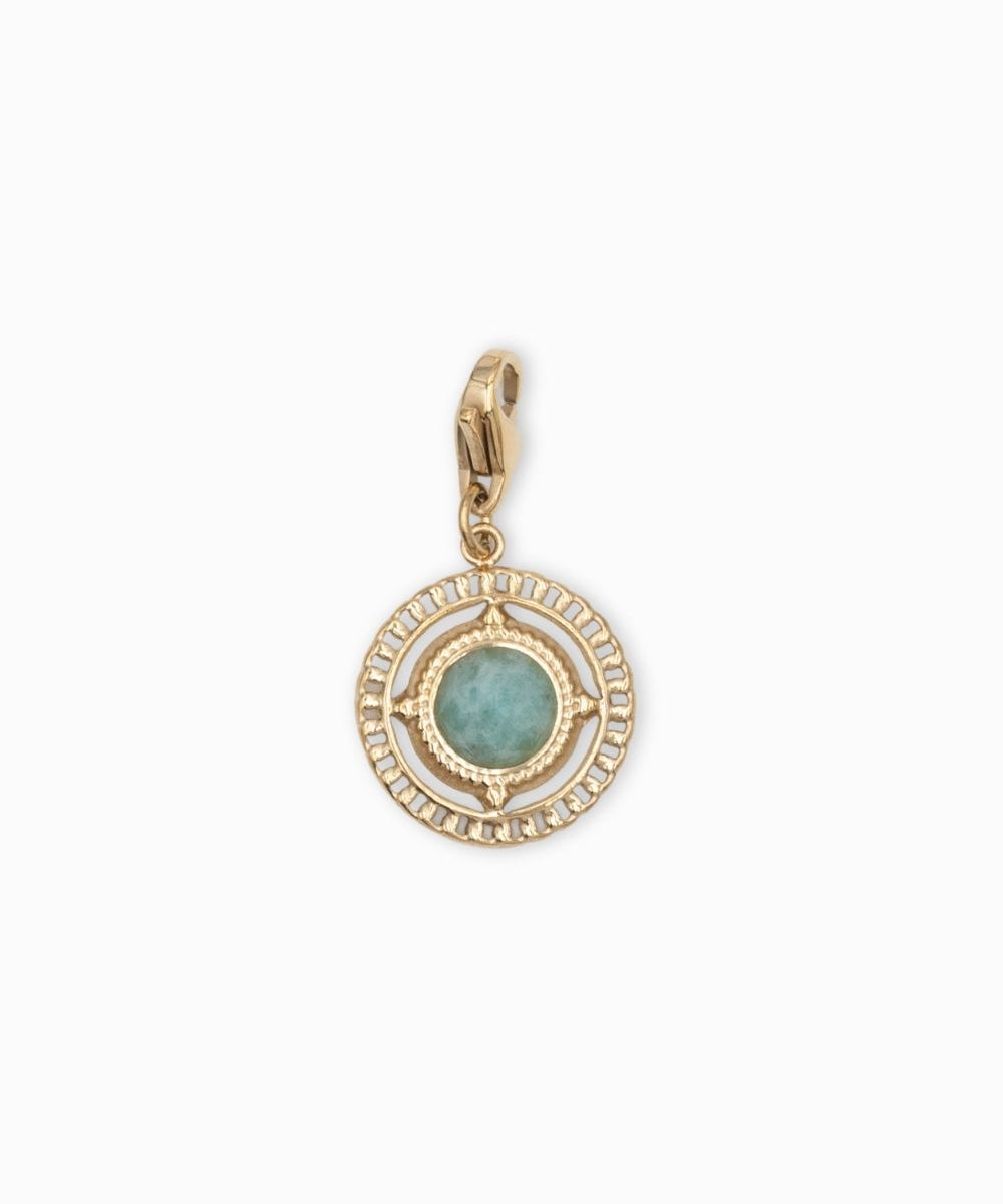 Charms médaille pierres fines zalij 15mm