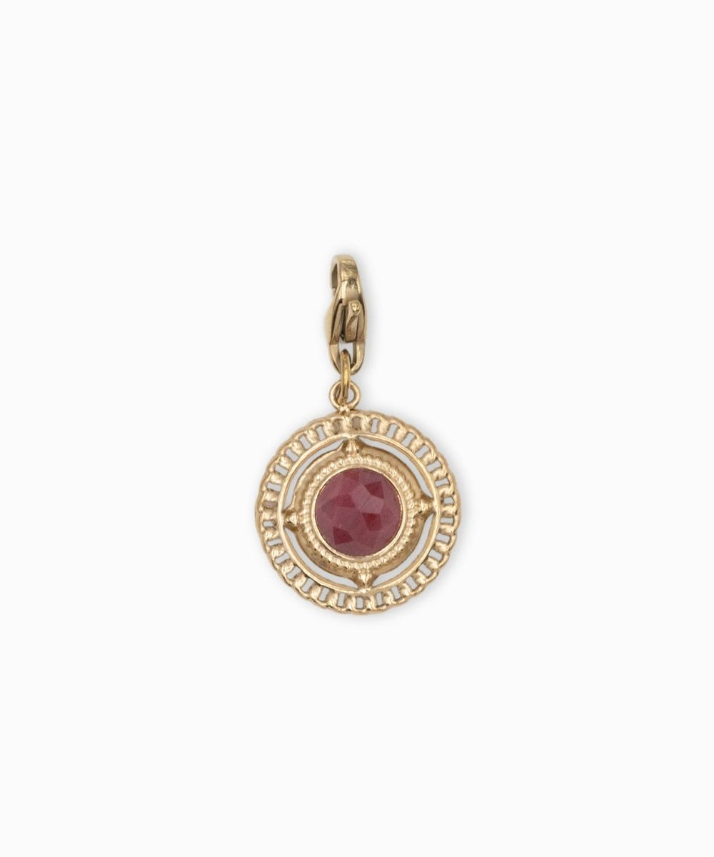 Charms médaille pierres fines zalij 15mm