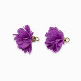 Pompons fleurs en tissu 18mm