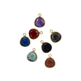 Pendentif pierre fine triangle 11mm Doré - Lots mélangés