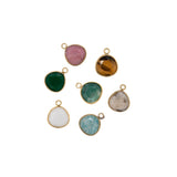 Pendentif pierre fine triangle 11mm Doré - Lots mélangés