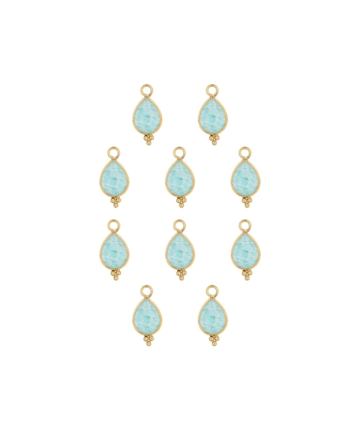 Goutte sertie en pierres fines 7x15mm