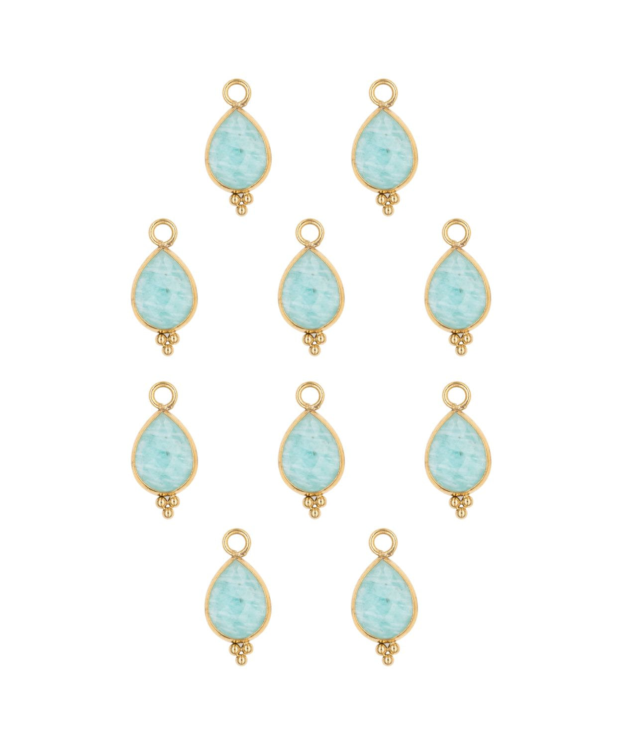 Goutte sertie en pierres fines 7x15mm