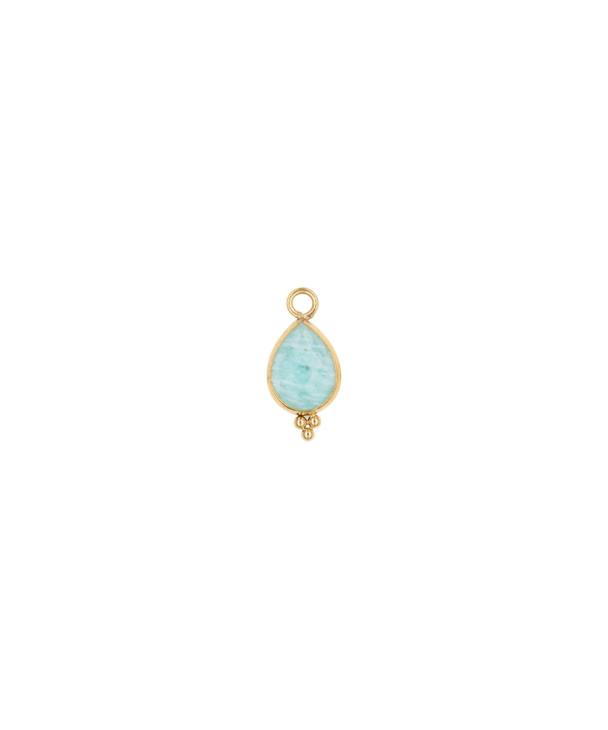 Goutte sertie en pierres fines 7x15mm