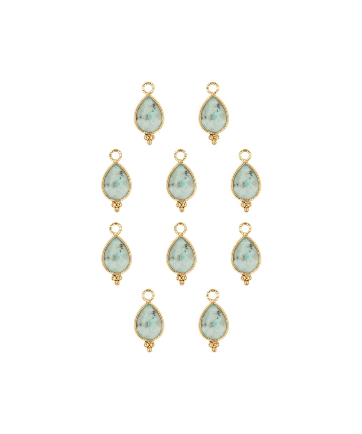 Goutte sertie en pierres fines 7x15mm