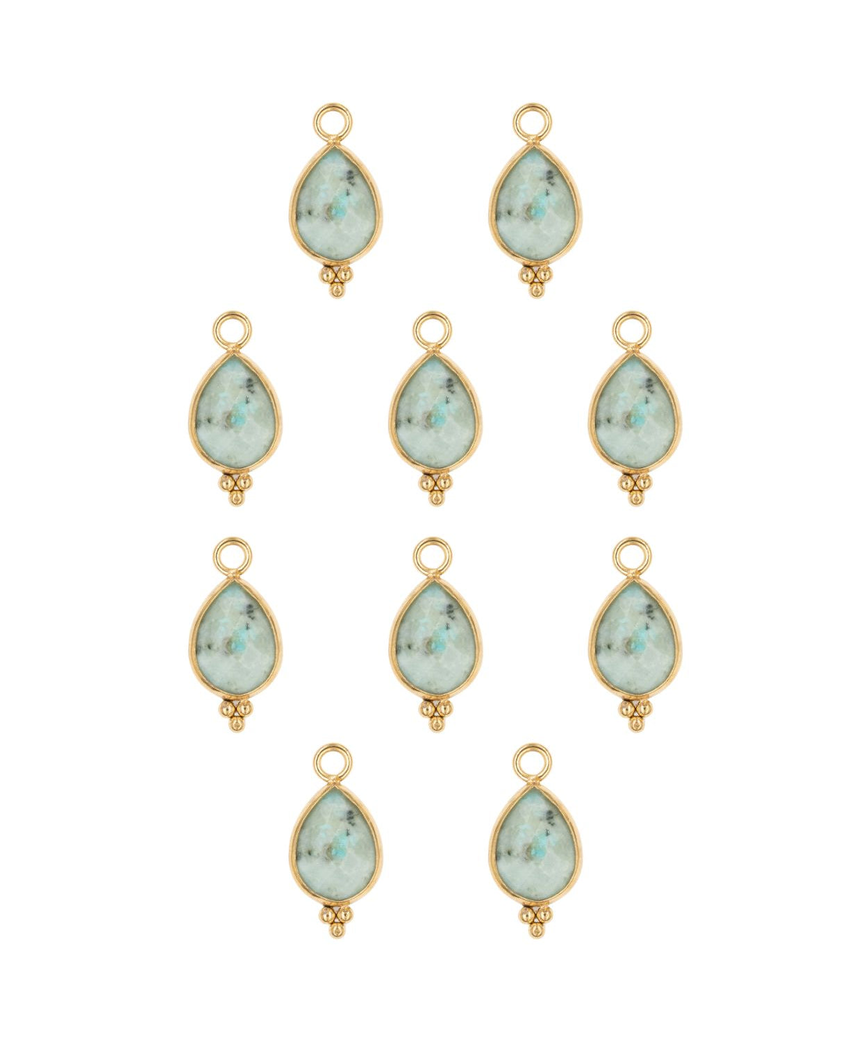 Goutte sertie en pierres fines 7x15mm
