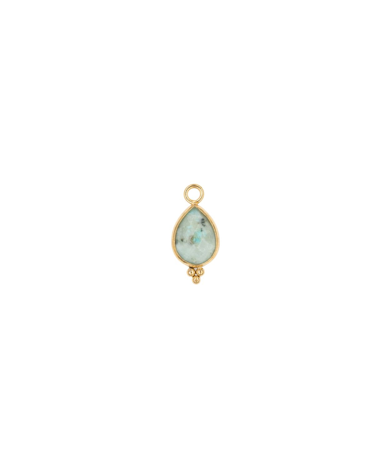 Goutte sertie en pierres fines 7x15mm