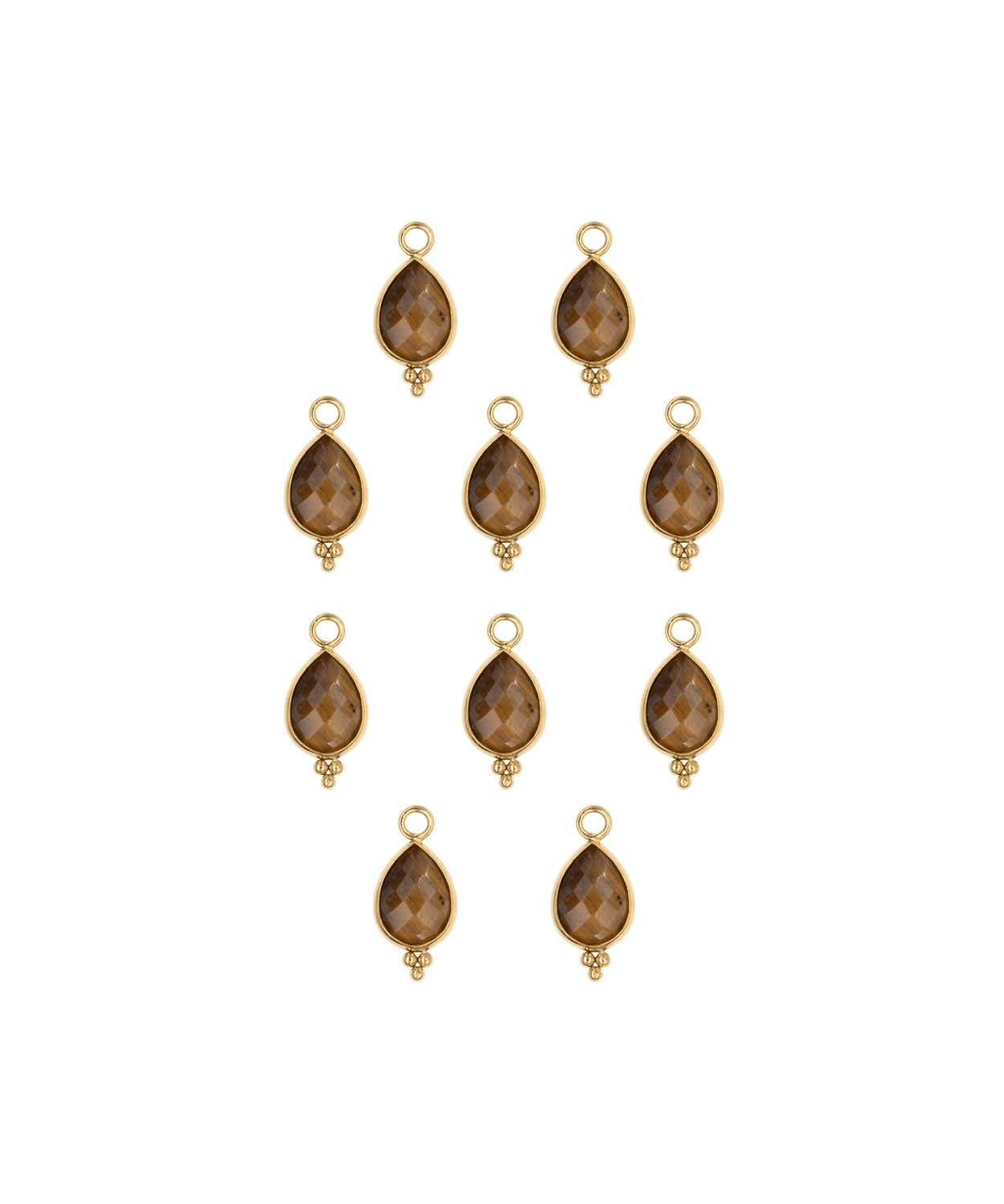 Goutte sertie en pierres fines 7x15mm