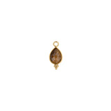 Goutte sertie en pierres fines 7x15mm