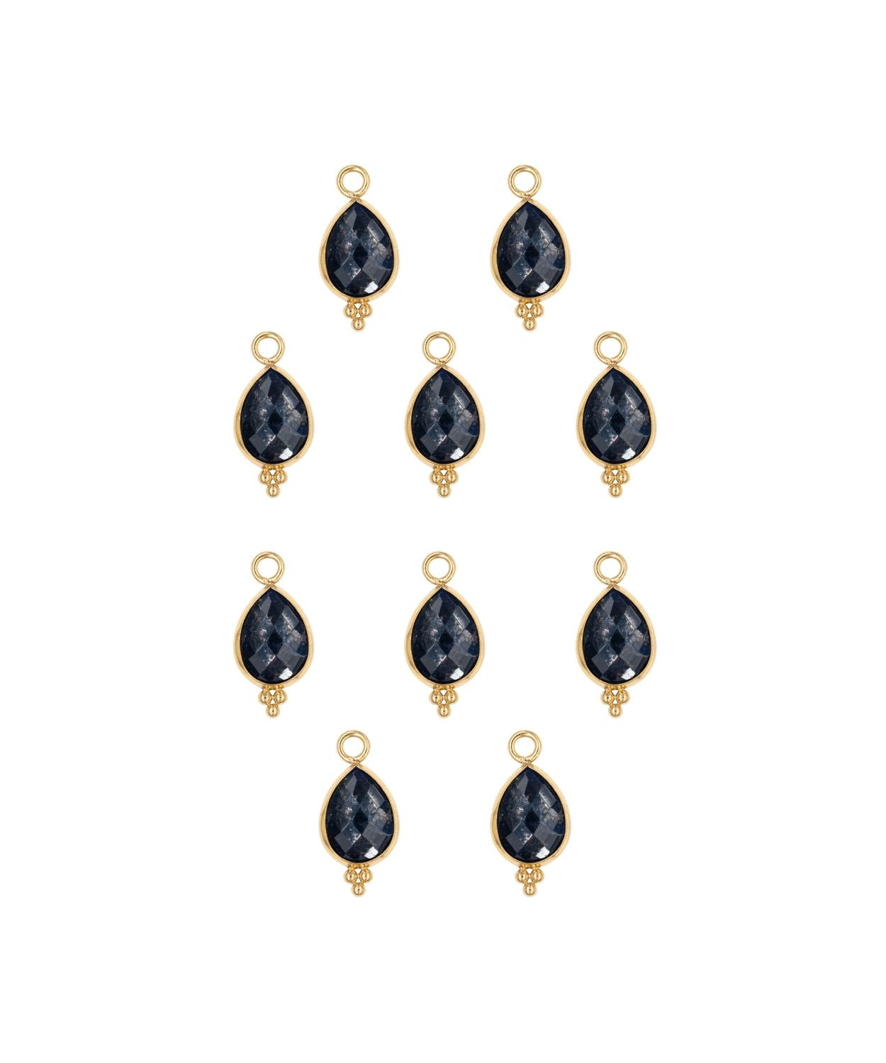 Goutte sertie en pierres fines 7x15mm