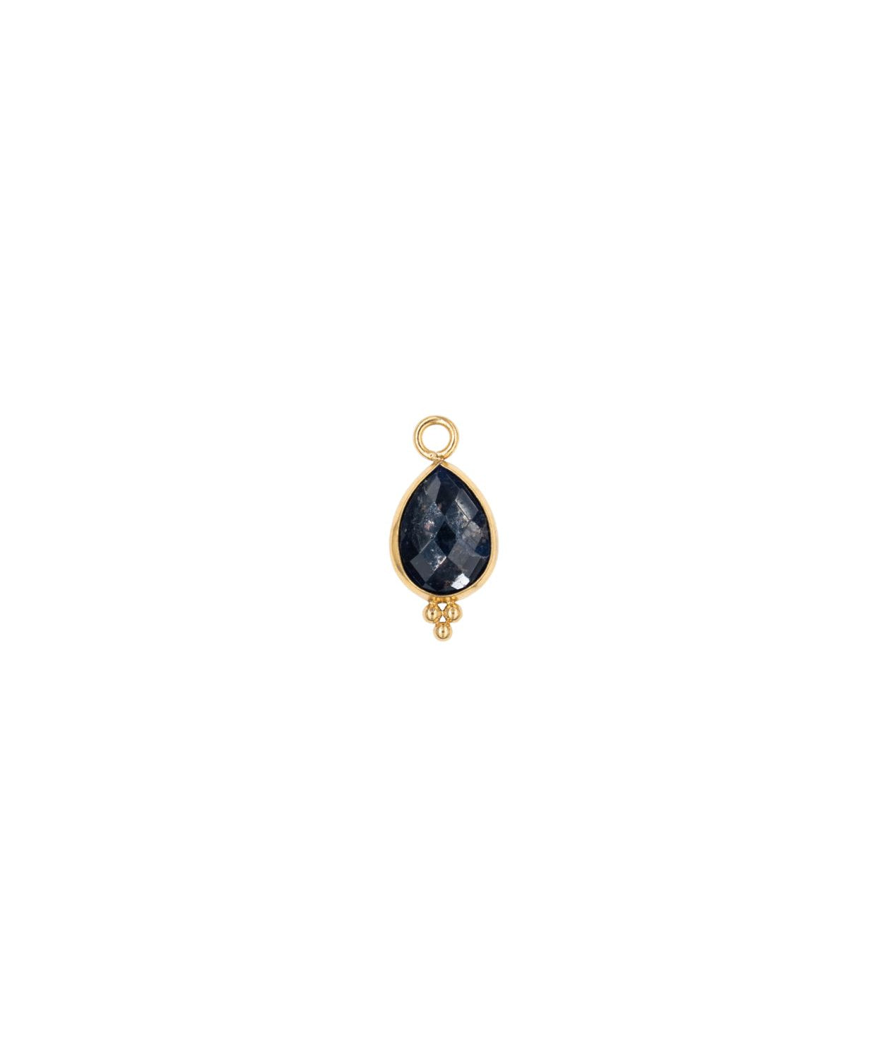 Goutte sertie en pierres fines 7x15mm