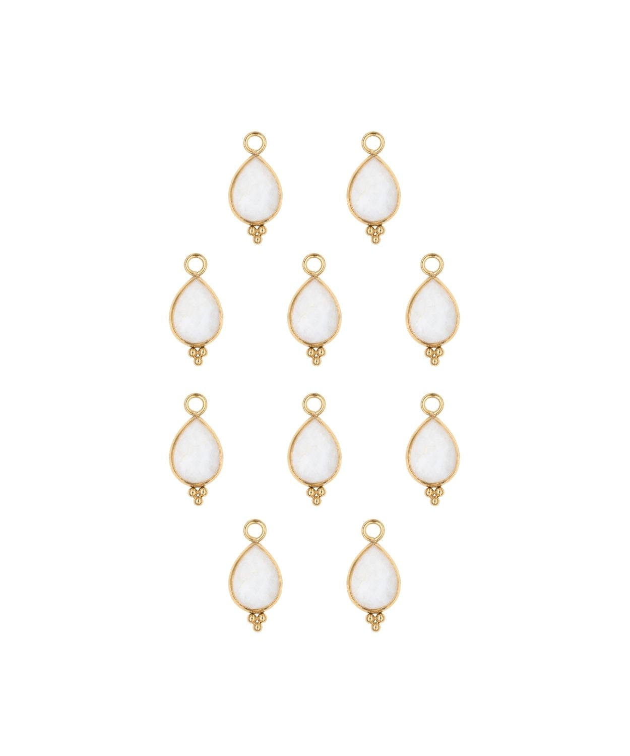 Goutte sertie en pierres fines 7x15mm