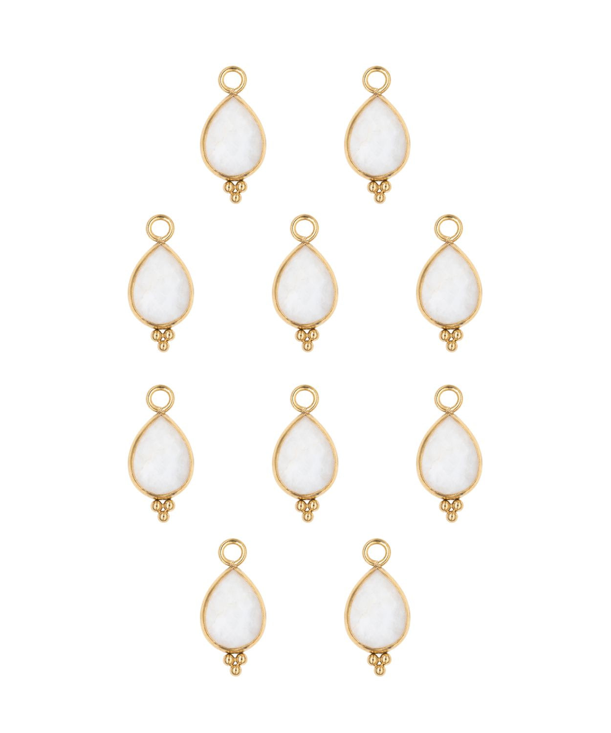 Goutte sertie en pierres fines 7x15mm