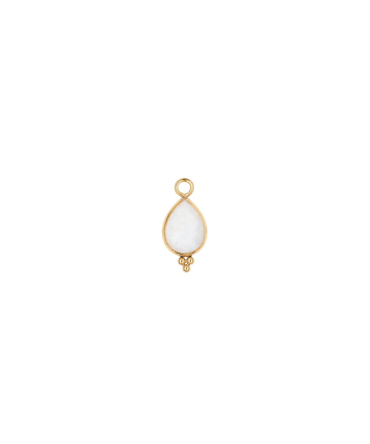 Goutte sertie en pierres fines 7x15mm