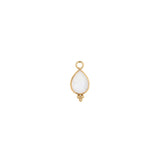Goutte sertie en pierres fines 7x15mm
