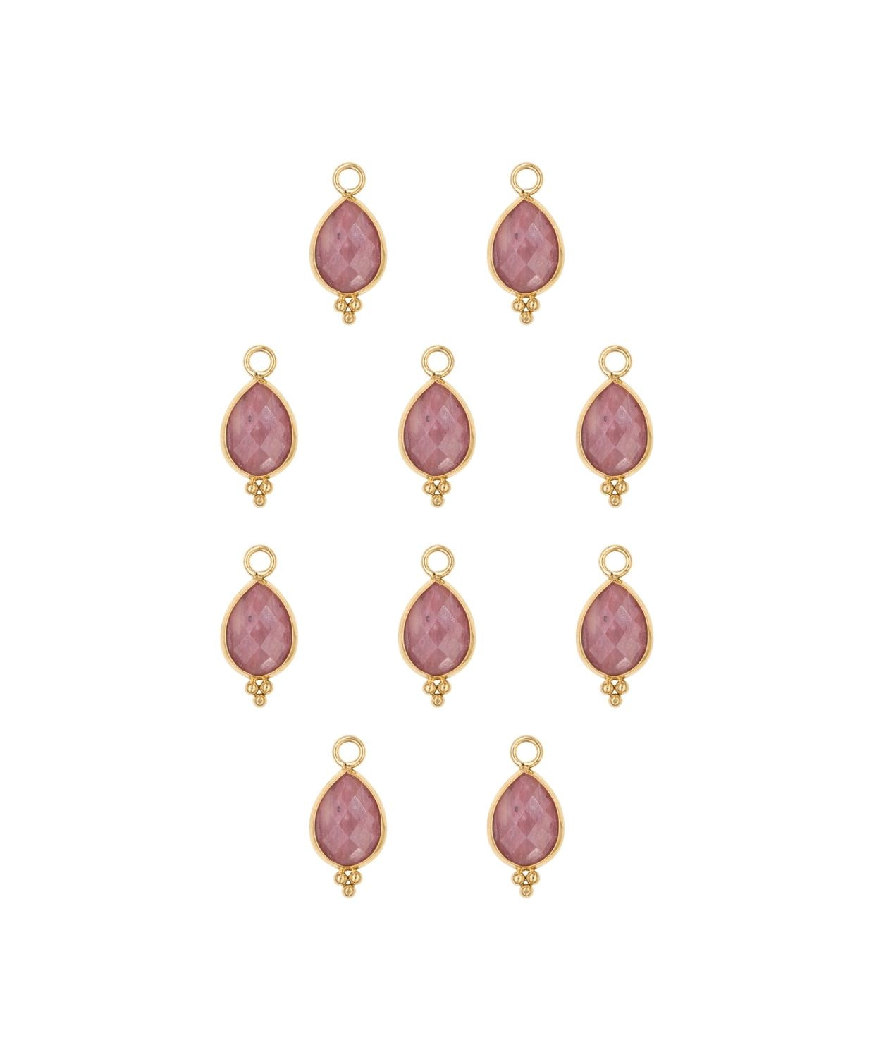 Goutte sertie en pierres fines 7x15mm