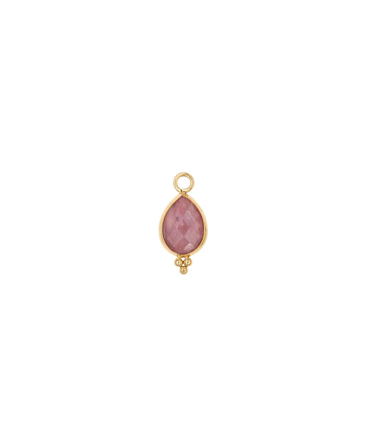 Goutte sertie en pierres fines 7x15mm