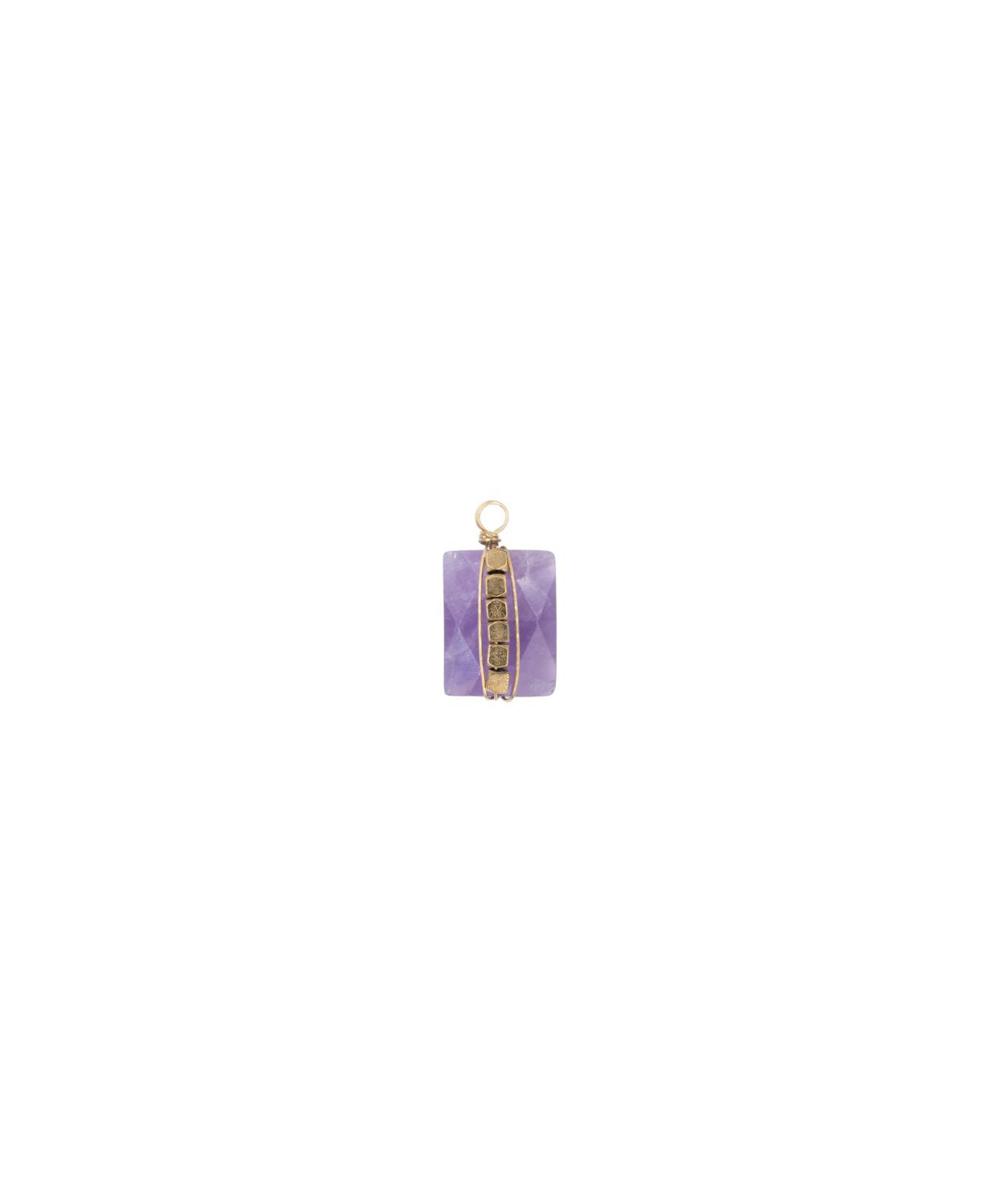 Pendentif en pierre fine rectangle 10x8mm