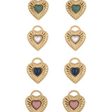 Pendentif coeur en pierres fines 13.4x16mm - Lot mélangé